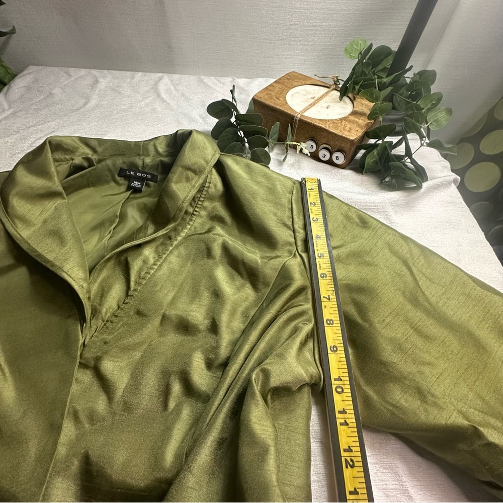 Le Bos Olive Green 2 pc Sleeveless Dress with Bolero Top -Women’s Plus Sz 16W - Picture 14 of 16